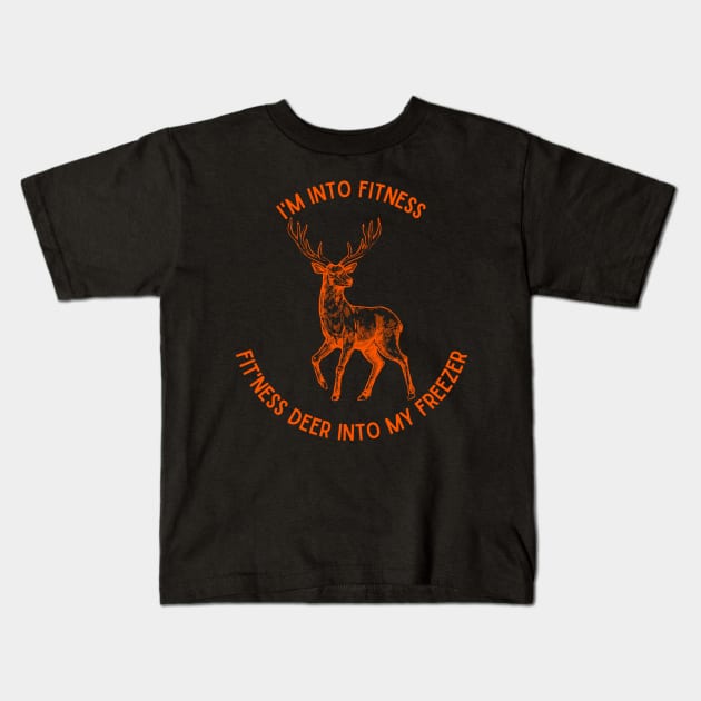 I'm into Fitness, Fit'ness Deer into My Freezer Kids T-Shirt by Weird Lines